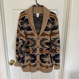 Aspen Aztec Southwestern Men's Wool Blend Knit Sweater Cardigan | Size XL